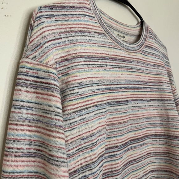 Madewell Rainbow Stripe Long Bubble Sleeve Cropped Top Size S - Picture 7 of 13